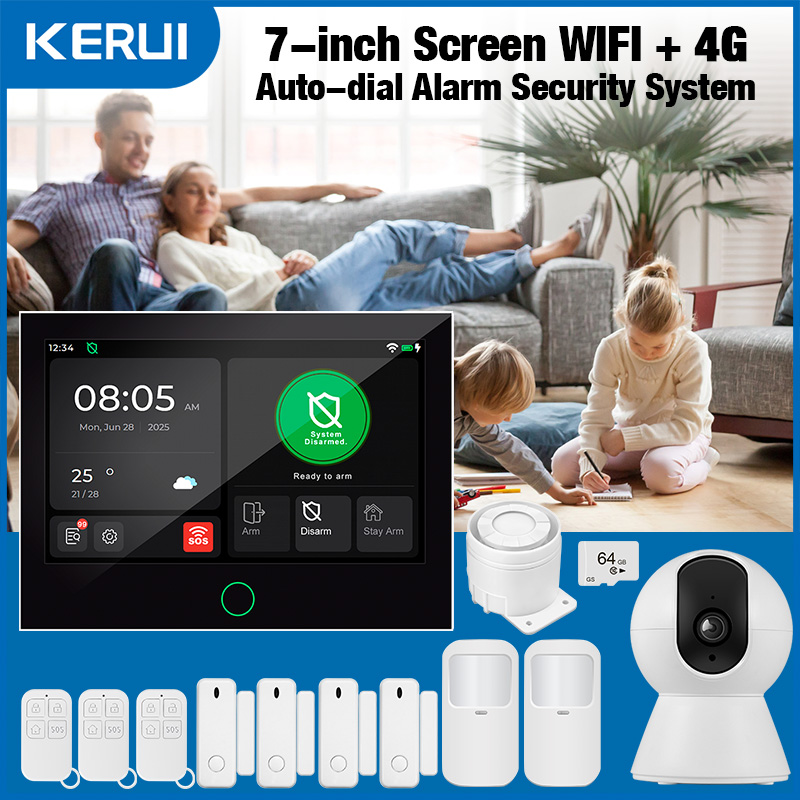 Smart Home Ecosystems - KERUI NIEUW 4G + WiFi draadloos