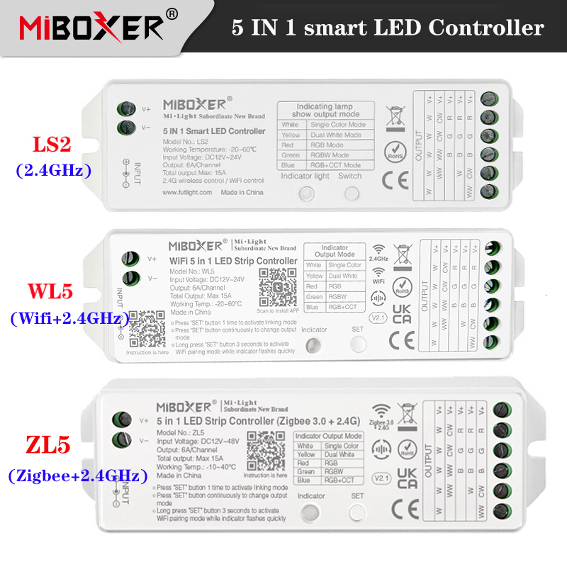 Alexa Compatible Bulb - Miboxer 5-in-1 LED-controller LS2 2.4G/ ZL5