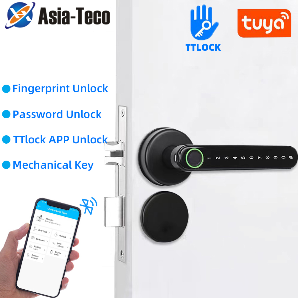 Smart Home Door Lock - TTLock Smart Bluetooth-vingerafdrukslot Biometrisch wachtwoordcode deurslot