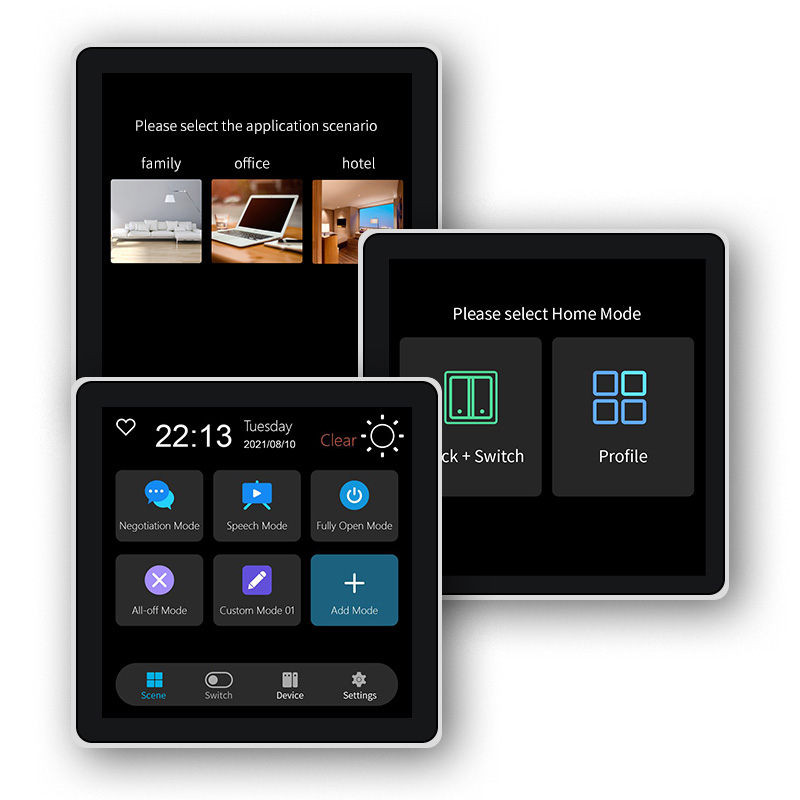 Smart Home Sistem - FUERS 4-inch touchscreen Multifunctionele slimme wandschakelaar