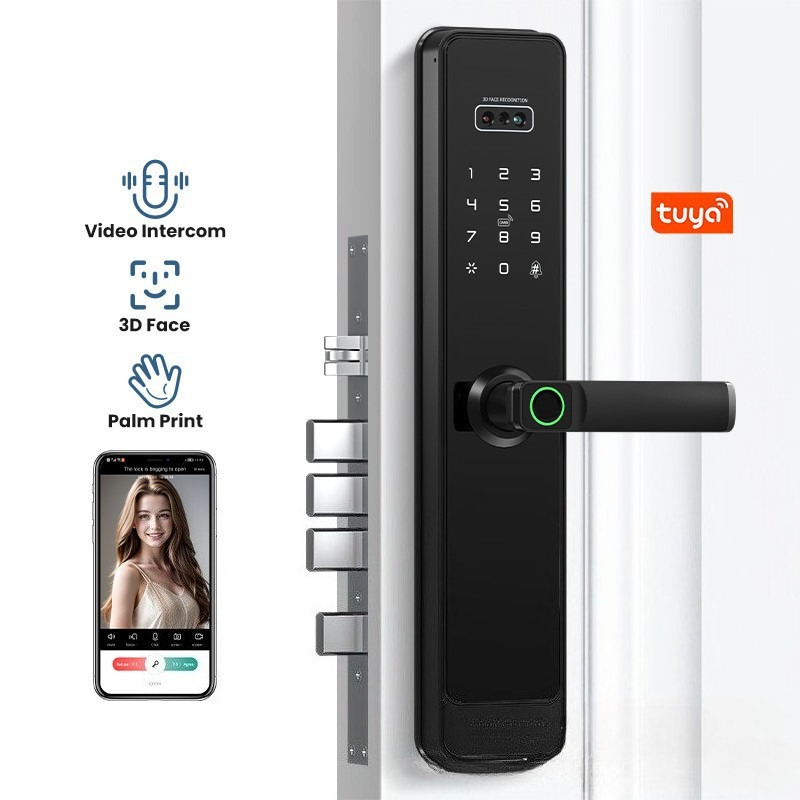 Smart Home Door Lock - EGFirtor Semi-automatisch Tuya-vingerafdrukwachtwoordslot Op afstand ontgrendelen