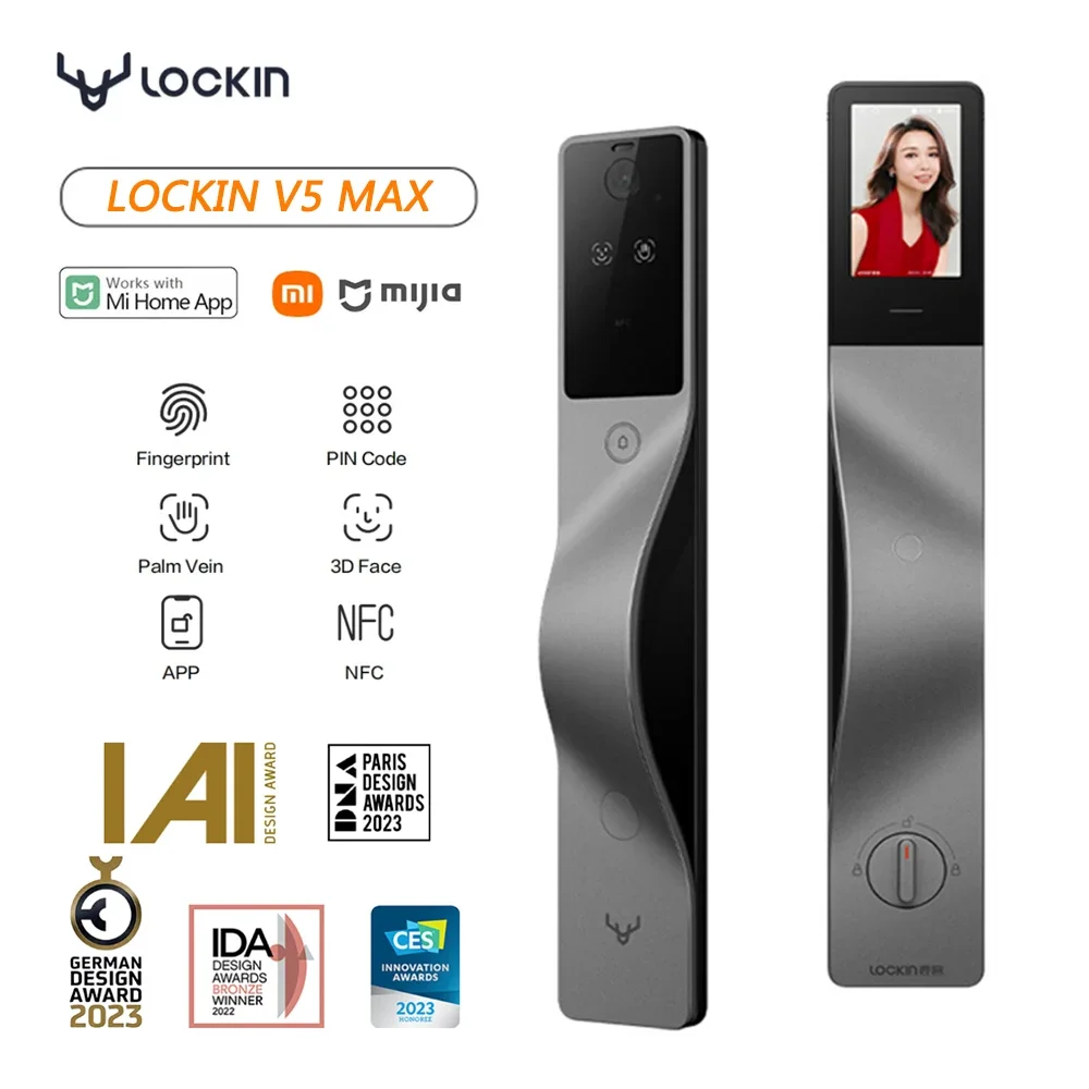 Smart Home Door Lock - Lockin V5 Max 3D Gezichtsherkenning Slim