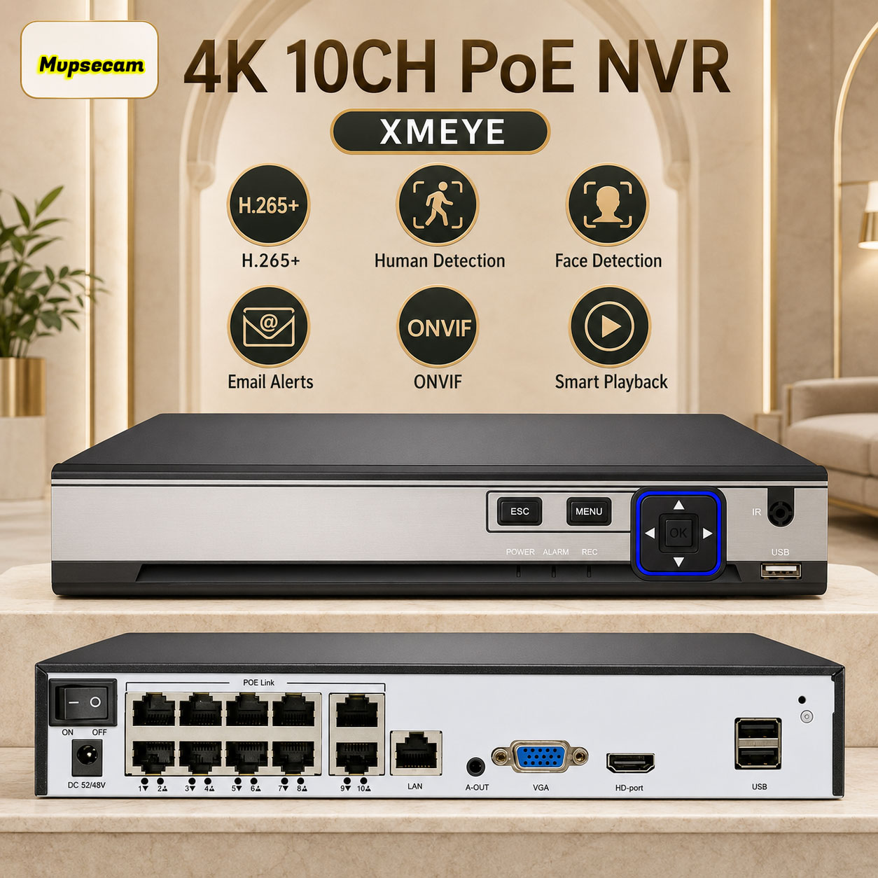 POE NVR XMEYE 10CH 8 Kanaals 4 - Security Ip Camera recensie en prijs