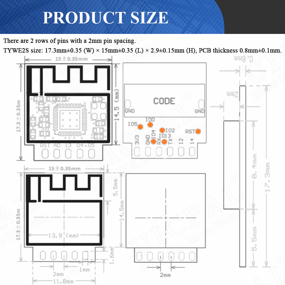 ESP-02S Seriële Draadloze 2.4G - Smart Home Esp8266 recensie en prijs